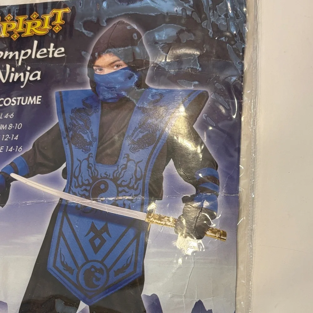 Ninja Kids Halloween Costume Ninja child size large (12-14) black & blue